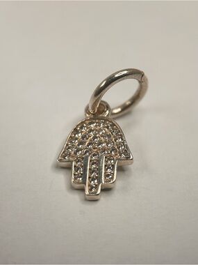 Pandora Silver Hamsa Hand Charm with Pavé Crystals